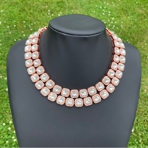 14k Rose Gold Plated Baguette Link Chain Necklace 12mm 18” 20” Men’s Women’s